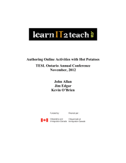 Hot Potatoes workshop