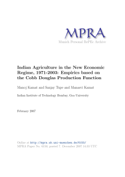 Indian Agriculture in the New Economic Regime, 1971