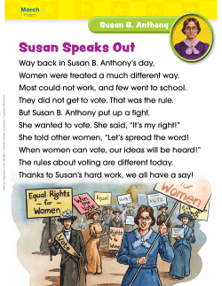 Susan Speaks Out - Scholastic Month by Month