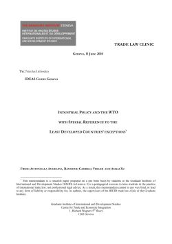 Industrial Policy and the WTO - Graduate Institute of International