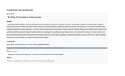 The Role of Foundations in Democracies