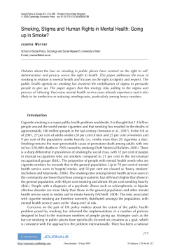 Smoking, Stigma and Human Rights in Mental Health