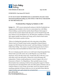 Presidential Race Shaping Up Similarly to 2012