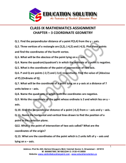 Assignment - Chapter-3 COORDINATE