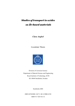 Studies of transport in oxides on Zr-based materials