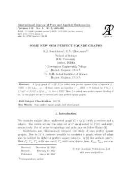 SOME NEW SUM PERFECT SQUARE GRAPHS S.G. Sonchhatra1