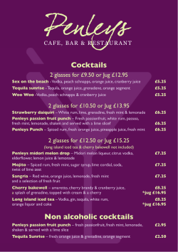 Cocktail menu