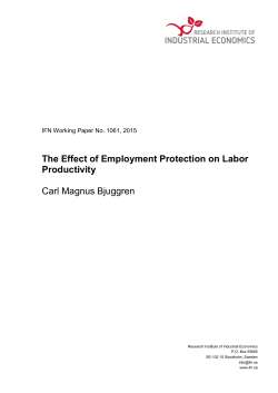 The Effect of Employment Protection on Labor Productivity Carl