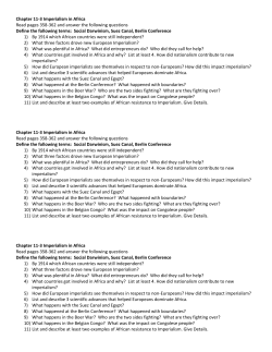 Chapter 11-3 Imperialism in Africa Read pages 358