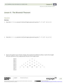 Lesson 4: The Binomial Theorem