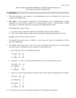 Stress windows and Base Faithfulness in English suffixal