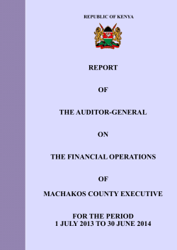 machakos county executive - Kenya National Audit Office