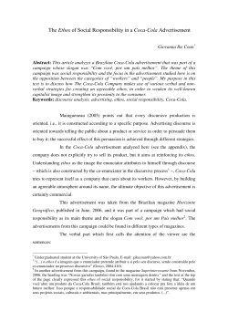The Ethos of Social Responsibility in a Coca-Cola - fflch-usp