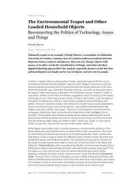 The Environmental Teapot and Other Loaded Household Objects