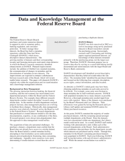 Data and Knowledge Management at the Federal Reserve Board