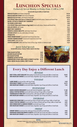 Menu Here - Hamden Town House Restaurant