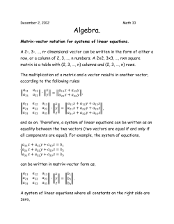 Algebra. - SchoolNova