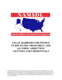 legal barriers for people in recovery from drug and alcohol addiction