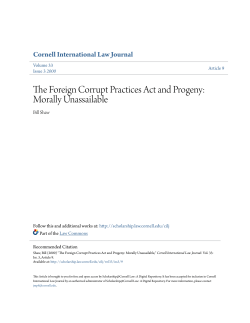 The Foreign Corrupt Practices Act and Progeny: Morally Unassailable