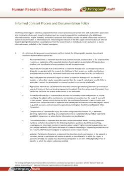 Informed Consent Process and Documentation Policy