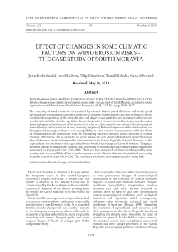 EFFECT OF CHANGES IN SOME CLIMATIC FACTORS ON WIND