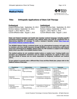 Orthopedic Applications of Stem Cell Therapy