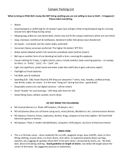 Camper Packing List
