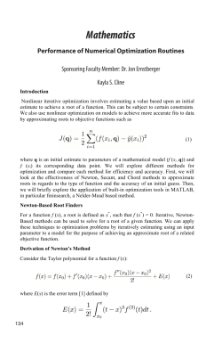 Performance of Numerical Optimization Routines