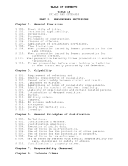 TABLE OF CONTENTS TITLE 18 CRIMES AND OFFENSES PART I