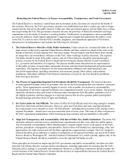 proposed reforms to the Fed - The Center for Popular Democracy