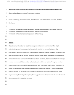 Physiological and biochemical changes associated with