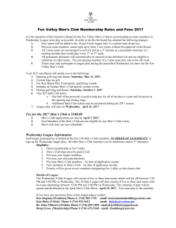 Men`s Club Information 2017