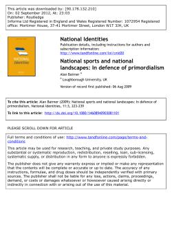 National sports and national landscapes: In defence of
