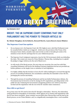 brexit: the uk supreme court confirms that only parliament has the