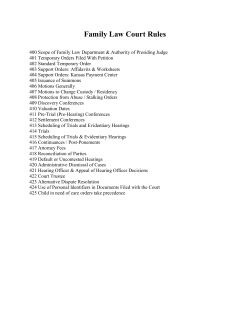 Family Law Court Rules - 18th Judicial District Court