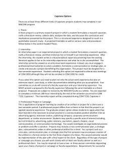 Capstone Options There are at least three different kinds of