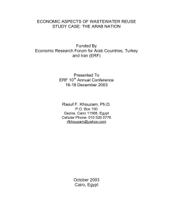 ECONOMIC ASPECTS OF WASTEWATER REUSE