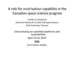 A role for small-balloon capability in the Canadian space science