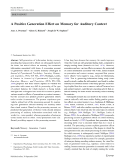 A Positive Generation Effect on Memory for Auditory Context