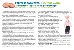 PREPRESS TWO CENTS: OBEY YOUR MASTER