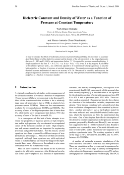 Dielectric Constant and Density of Water as a Function of Pressure