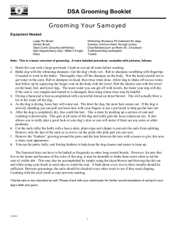 DSA Grooming Booklet Grooming Your Samoyed