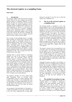 The electoral register as a sampling frame