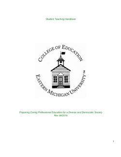 Student Teaching Handbook - Eastern Michigan University