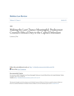 Making the Last Chance Meaningful: Predecessor Counsel`s Ethical