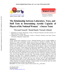 The Relationship between Laboratory, Yoyo, and Hoff Tests in