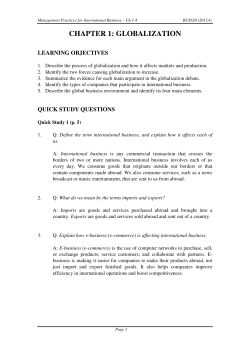 chapter 1: globalization