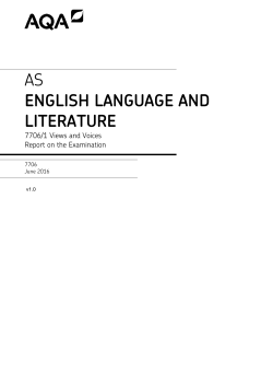 AS English Language and Literature Examiner report Paper 1