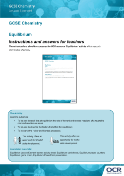 GCSE Chemistry Lesson Element Teachers` Instructions