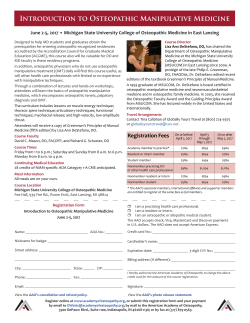 Introduction to Osteopathic Manipulative Medicine